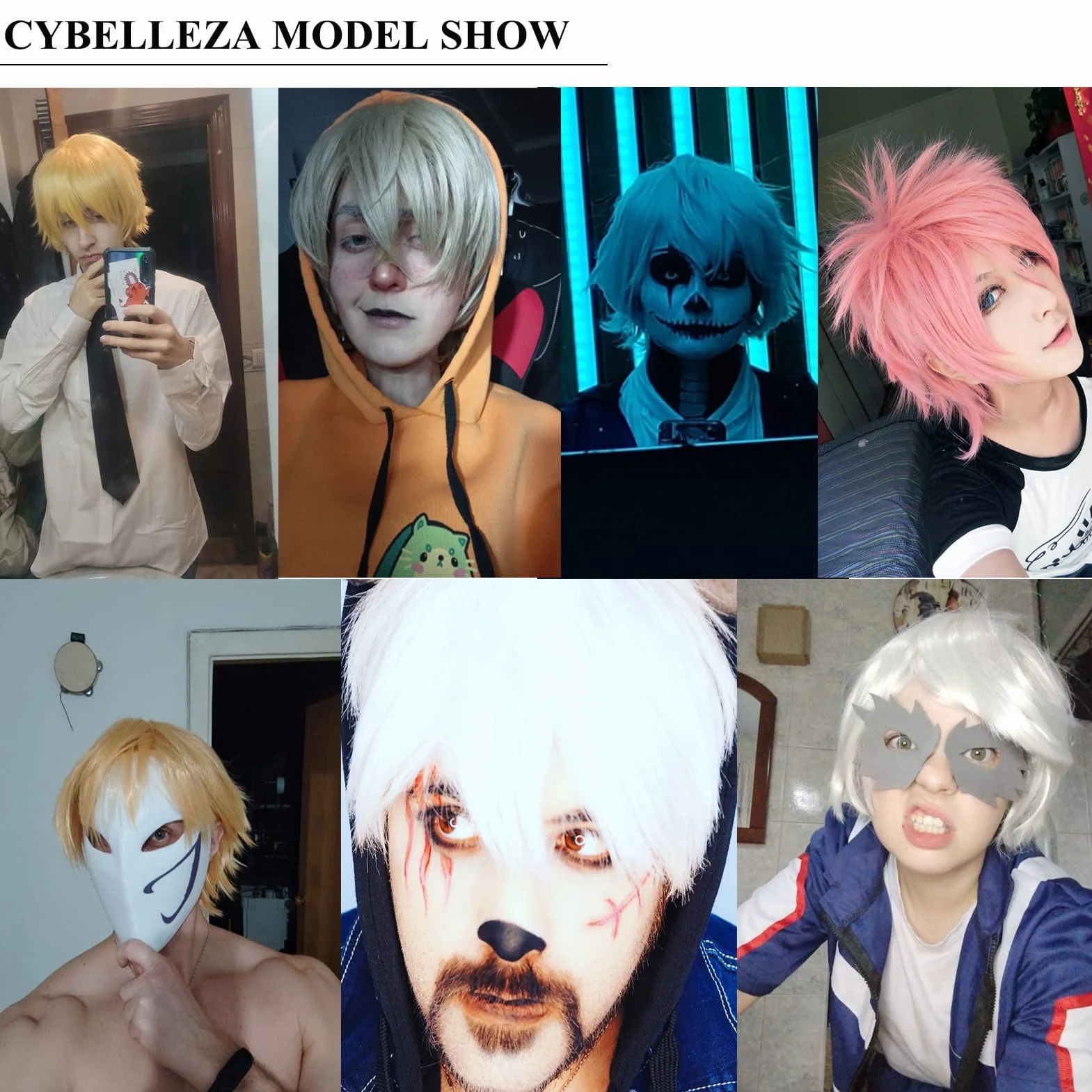 Parrucca sintetica corta per cosplay, capelli corti biondi, ricci, lisci, a strati, soffice, per feste in costume, con cuffia inclusa, biondo lino