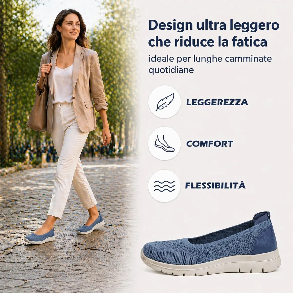 Scarpe Donna Comode Slip On Sneakers Leggere Traspiranti Senza Lacci, Ideali per Camminare e Uso Quotidiano
