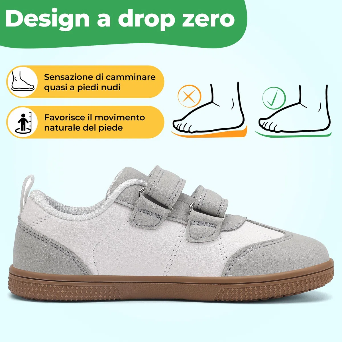 Saguaro Scarpe Barefoot Bambini – Punta Ampia, Suola Zero Drop, Ideali per Scuola e Vita Quotidiana, Gr.25-35