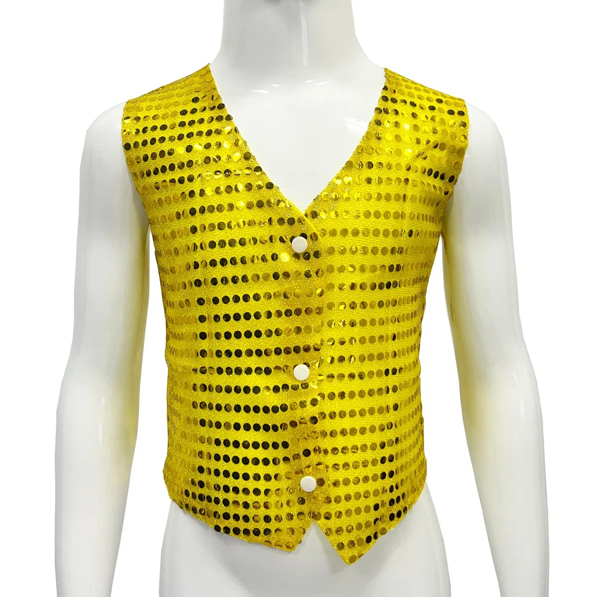 ZUYPSK Gilet con paillette, per bambini, unisex, corto, per balli, feste, hip hop, feste, matrimoni