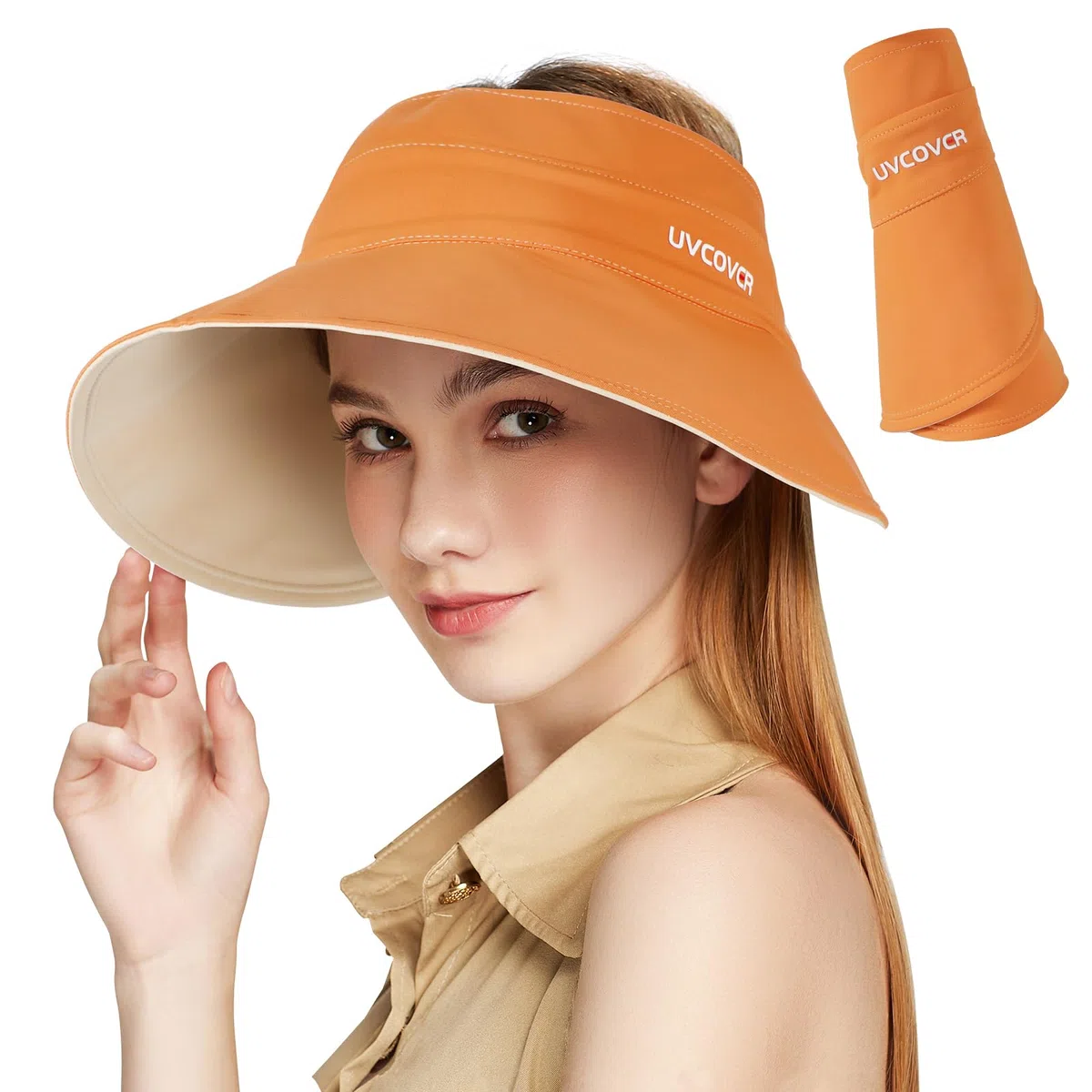 Cappello Pescatore Donna Estivo, Moda Cappello da Sole Cotone a Tesa Larga Pieghevole, UV Protezione Cappellino a Secchiello Bucket Hat da Esterno per Spiaggia All'aperto Trekking