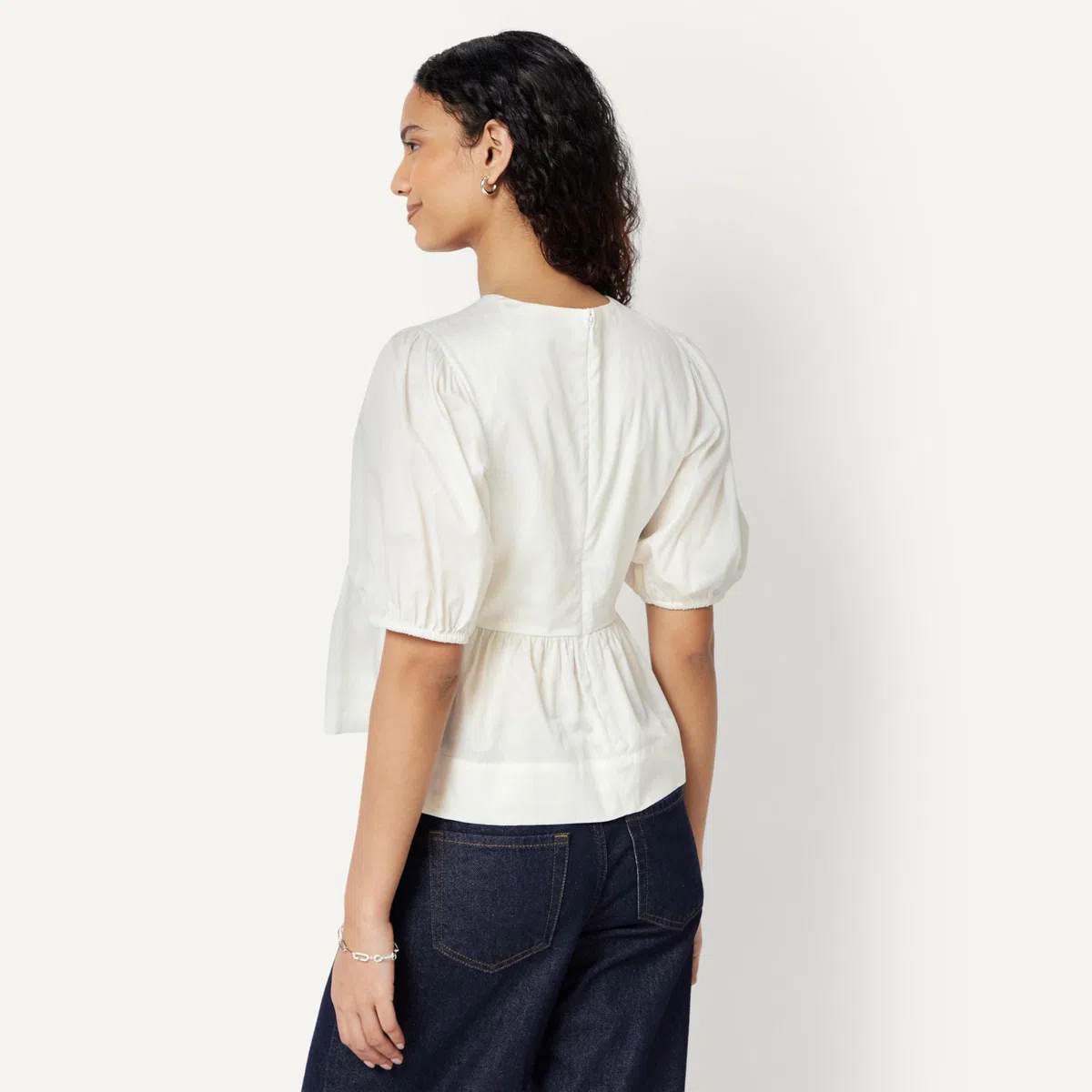Amazon Essentials Donna Camicetta Peplo in Rasatello di Cotone dalla vestibilità Comoda