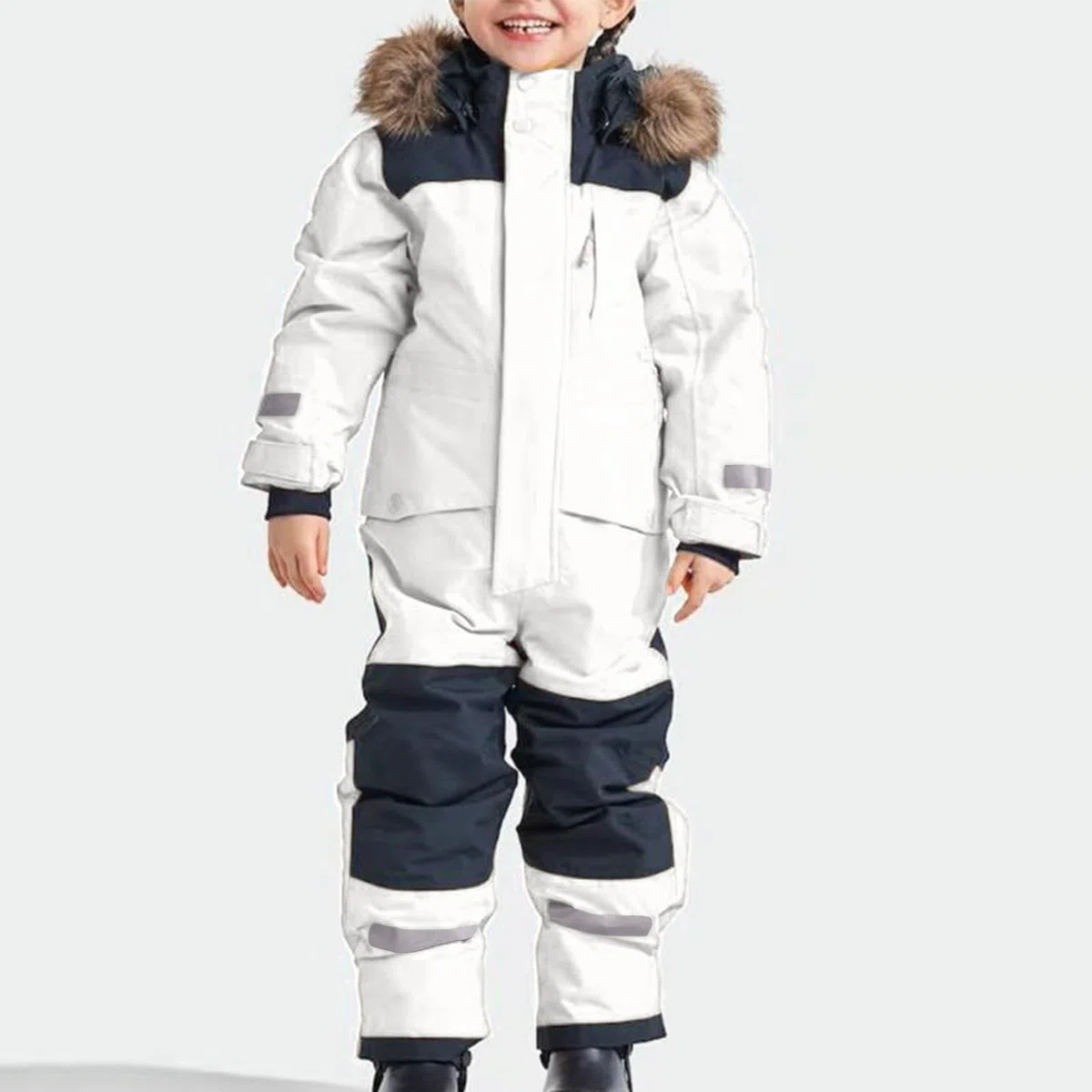 Generisch Tuta da neve per bambini e ragazzi, termica, invernale, calda, da neve, antivento, con tuta rimovibile in softshell