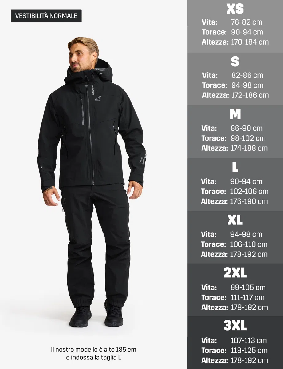 RevolutionRace Cyclone 3L Shell Jacket da Uomo, Giacca Impermeabile con Riflettori Recco per l'escursionismo