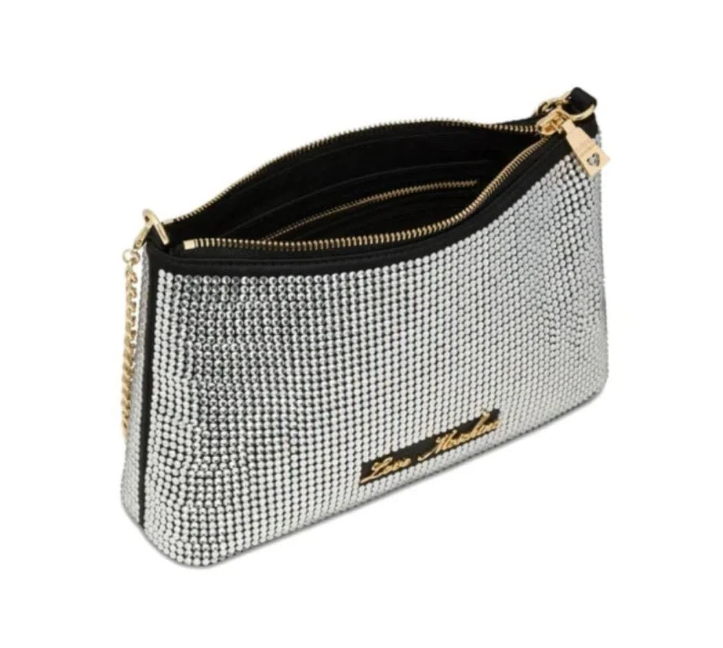 Love Moschino BORSA MATT SATIN+HOTFIX NERO