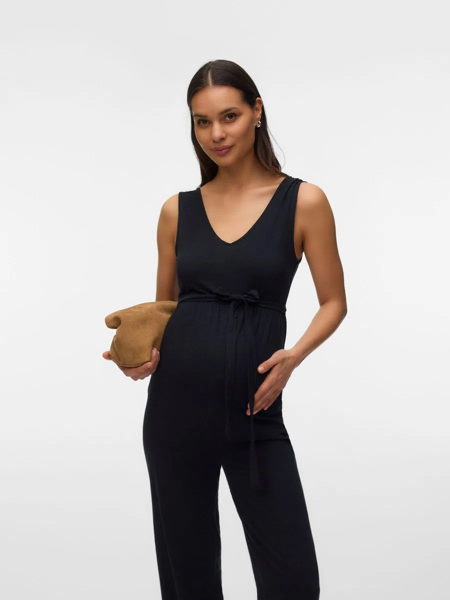 Mamalicious Mlivy Sl Jrs V-neck Jumpsuit Noos Mlivy Sl Jrs Noos - Tuta con scollo a V Donna (Pacco da 1)