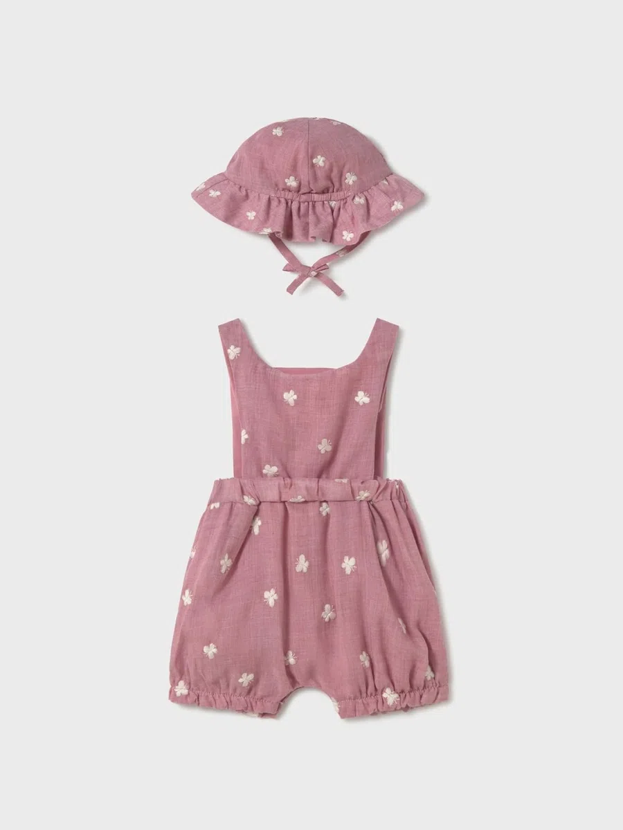 Mayoral Salopette e Cappello per Bimba Hibiscus 12 Mesi (80cm)