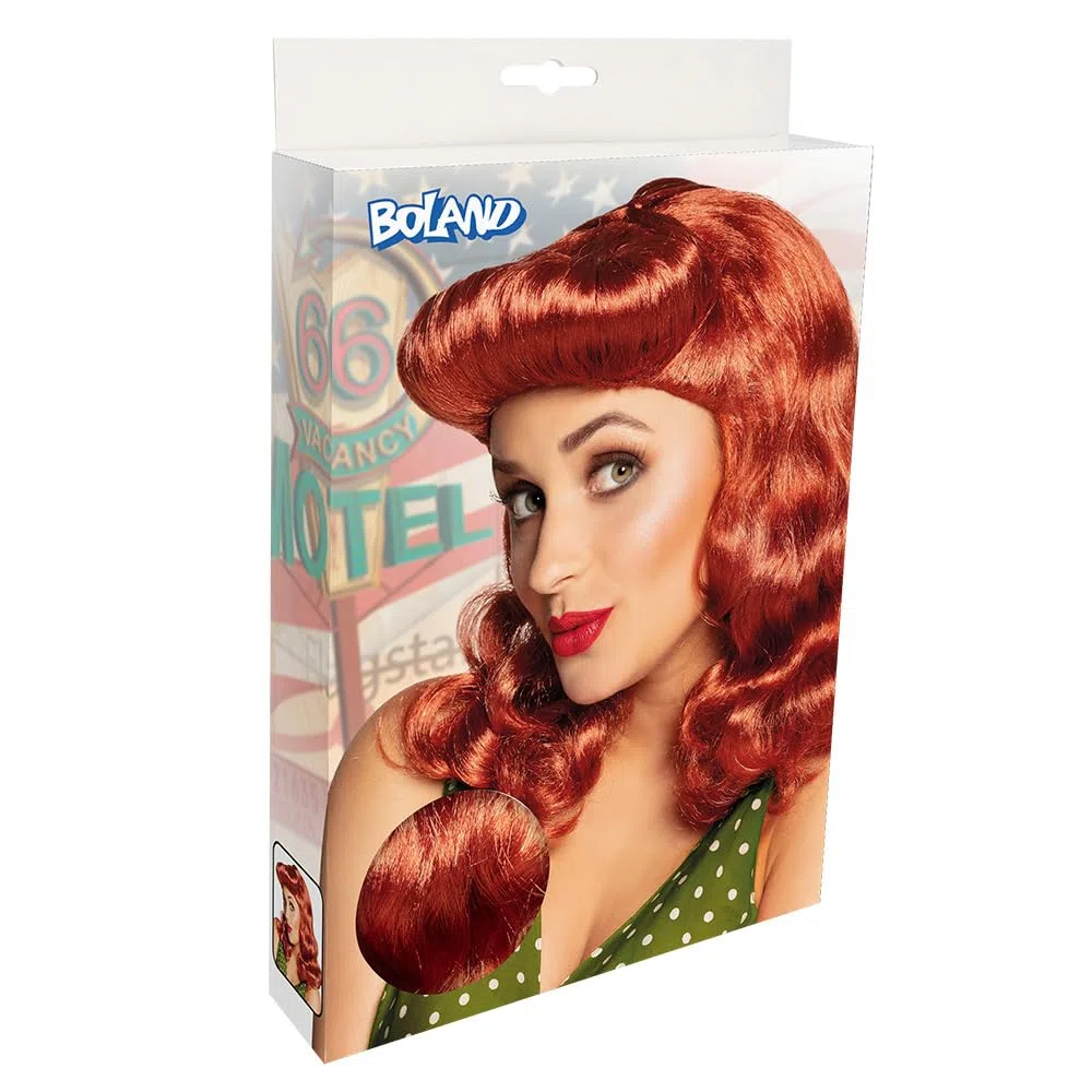 Boland 85050 - Parrucca 50s Pin Up, Colore: Marrone Chiaro