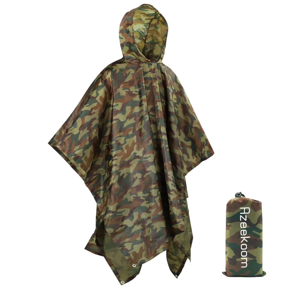 Poncho Impermeabile,Cappotto di Pioggia Poncho Leggero Multifunzionale con Cappuccio per Uomo Donna per Pesca, Campeggio, Escursioni