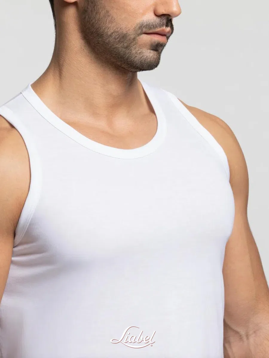 Liabel 3Pz Canottiere Uomo Cotone 100% ComfortFit | Morbidezza e Traspirabilità | Canottiera Uomo Ideali per Tutte Le attività