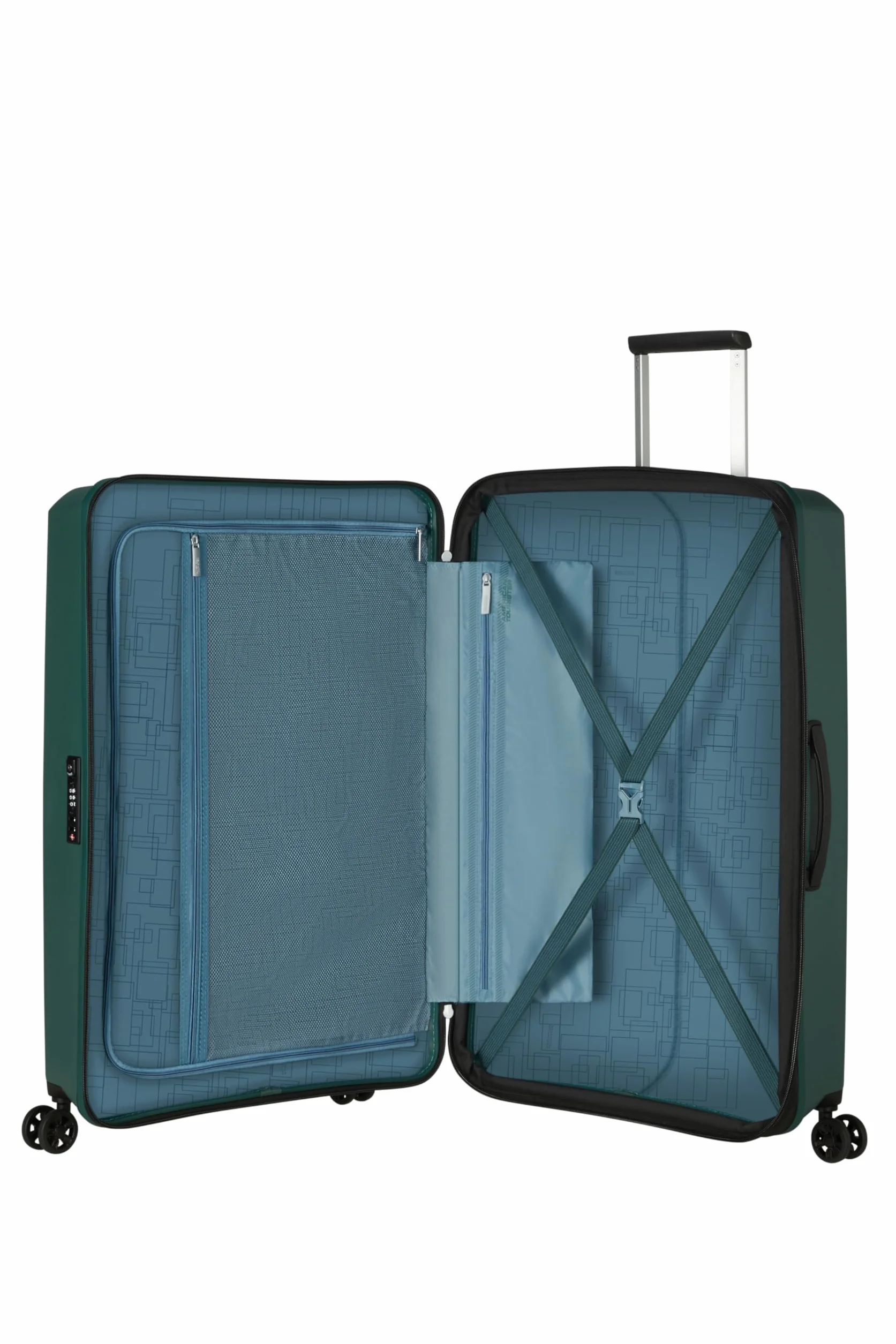 American Tourister Aerostep - Spinner L, Valigia Espandibile, 77 cm, 101.5/109 L, Verde (Foresta Scura)