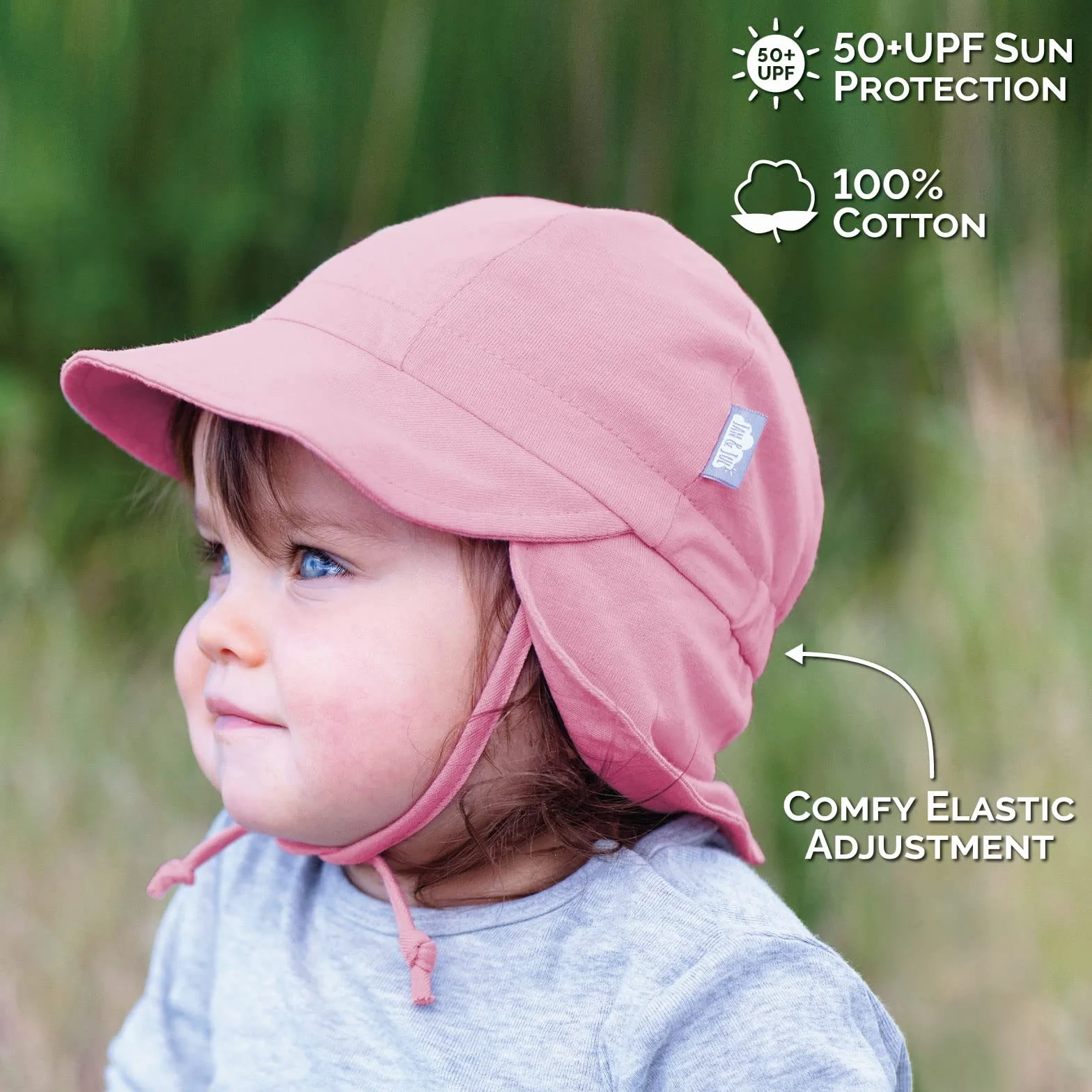 Jan & Jul Cappello da sole con patta per il collo, per bambini e bambine, cravatta con lacci