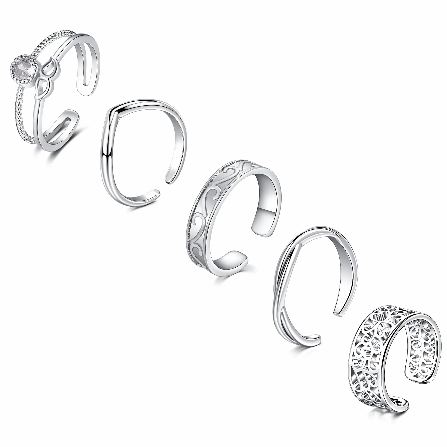 Briana Williams Toe Ring Anelli per Dita Aperti Anelli per Articolazioni per Caviglia per Piedi Regolabile Gioielli per Donna
