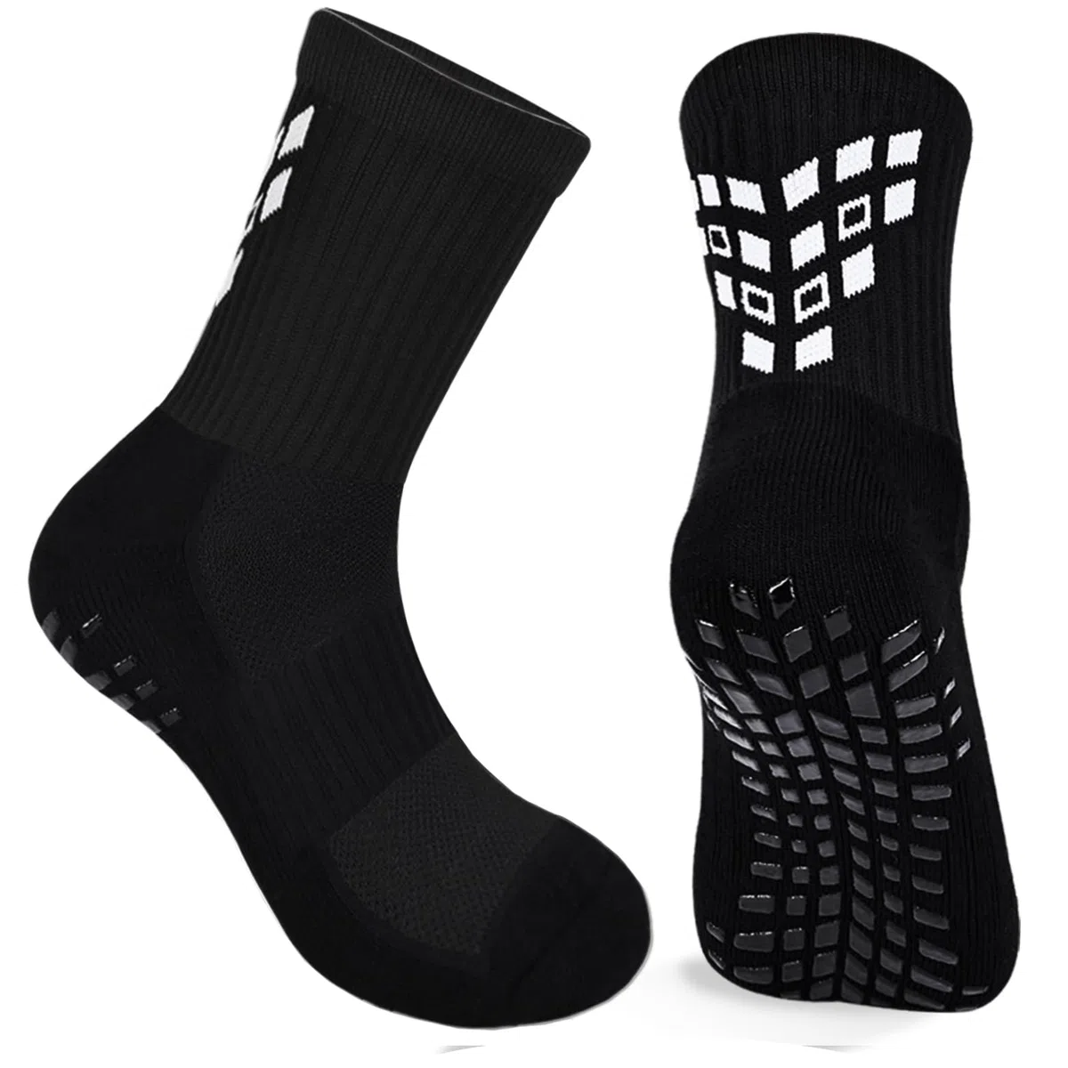 4-paia Calze da Calcio Antiscivolo Uomo Dona Calze Sportive con Grip calzini Imbottiti Traspiranti Rinforzate per Allenamento e Partite Rugby Yoga