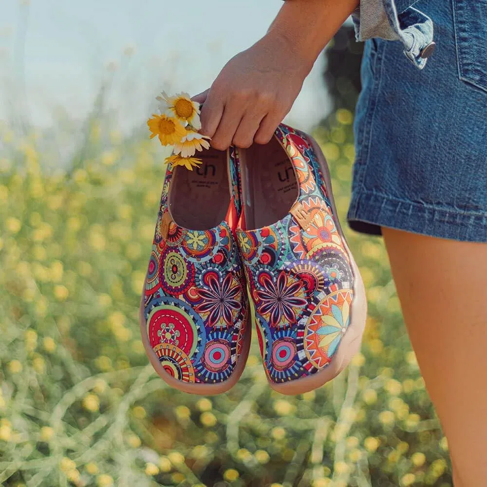 UIN Mocassini Piatti con Serie Floreale da Scarpe Donna Comode da Passeggio