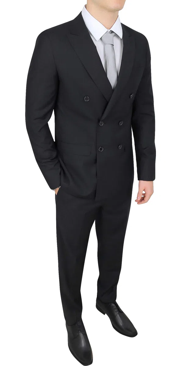 Evoga Completo Abito Uomo Sartoriale Doppiopetto Foderato Vestito Elegante Cerimonia