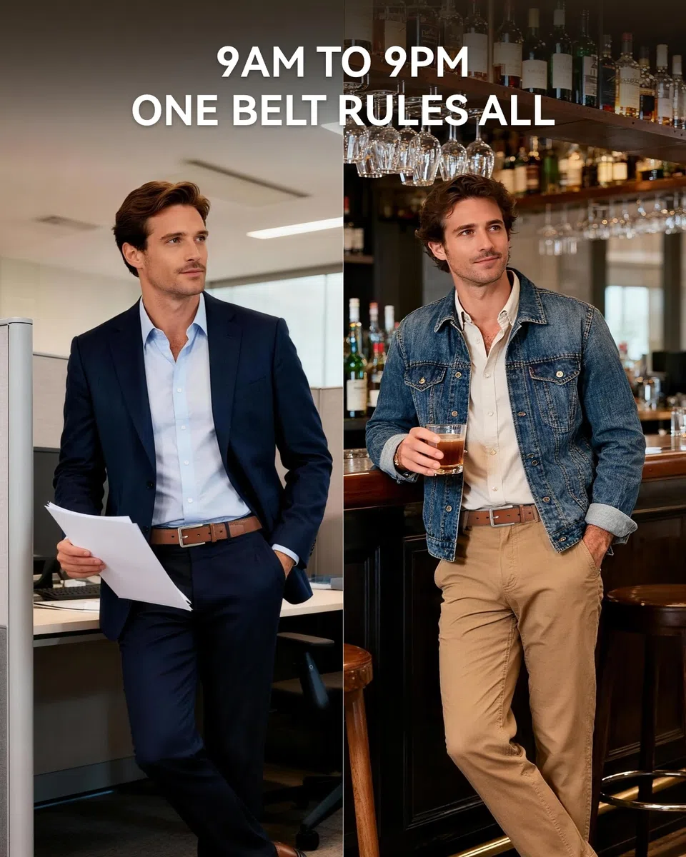 CHAOREN Cintura Uomo Pelle, Cinture da Uomo Nera Marrone 35mm, Perfette per Elegante Business e Jeans Casual