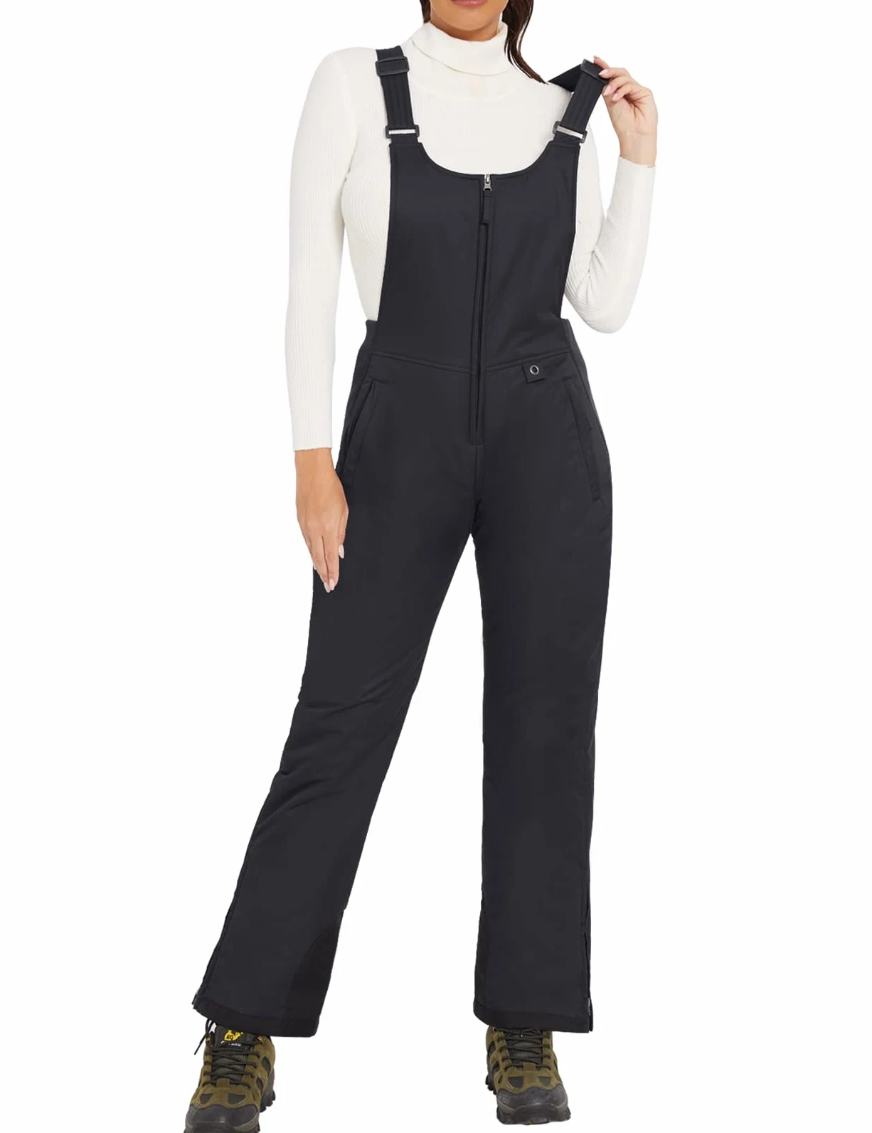 GEMYSE Donna Pantaloni da Sci Invernali Impermeabili Neve complessivi Tuta Snowboard con Bretelle Regolabili