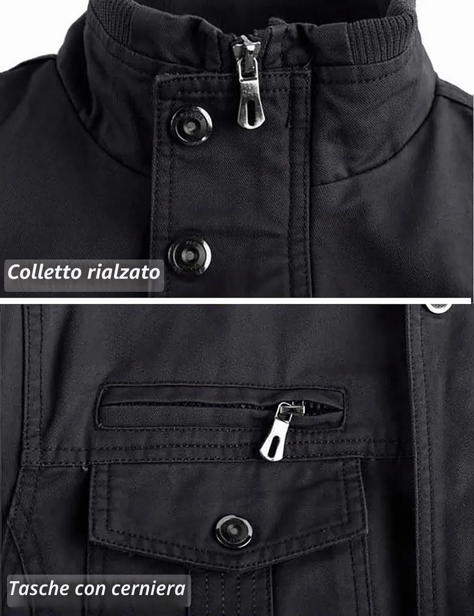 TACVASEN Uomo Giacca Militare Invernale Jacket Casual Interno in Pile Caldo collo in Piedi
