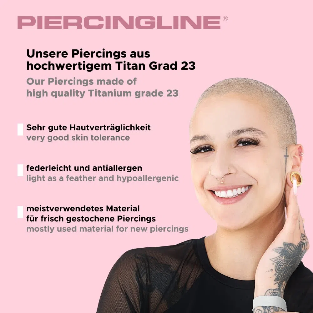 PIERCINGLINE Titan Barbell | EPOXY & Titanio sfera | Piercing barretta petto lingua | colori e dimensioni a scelta