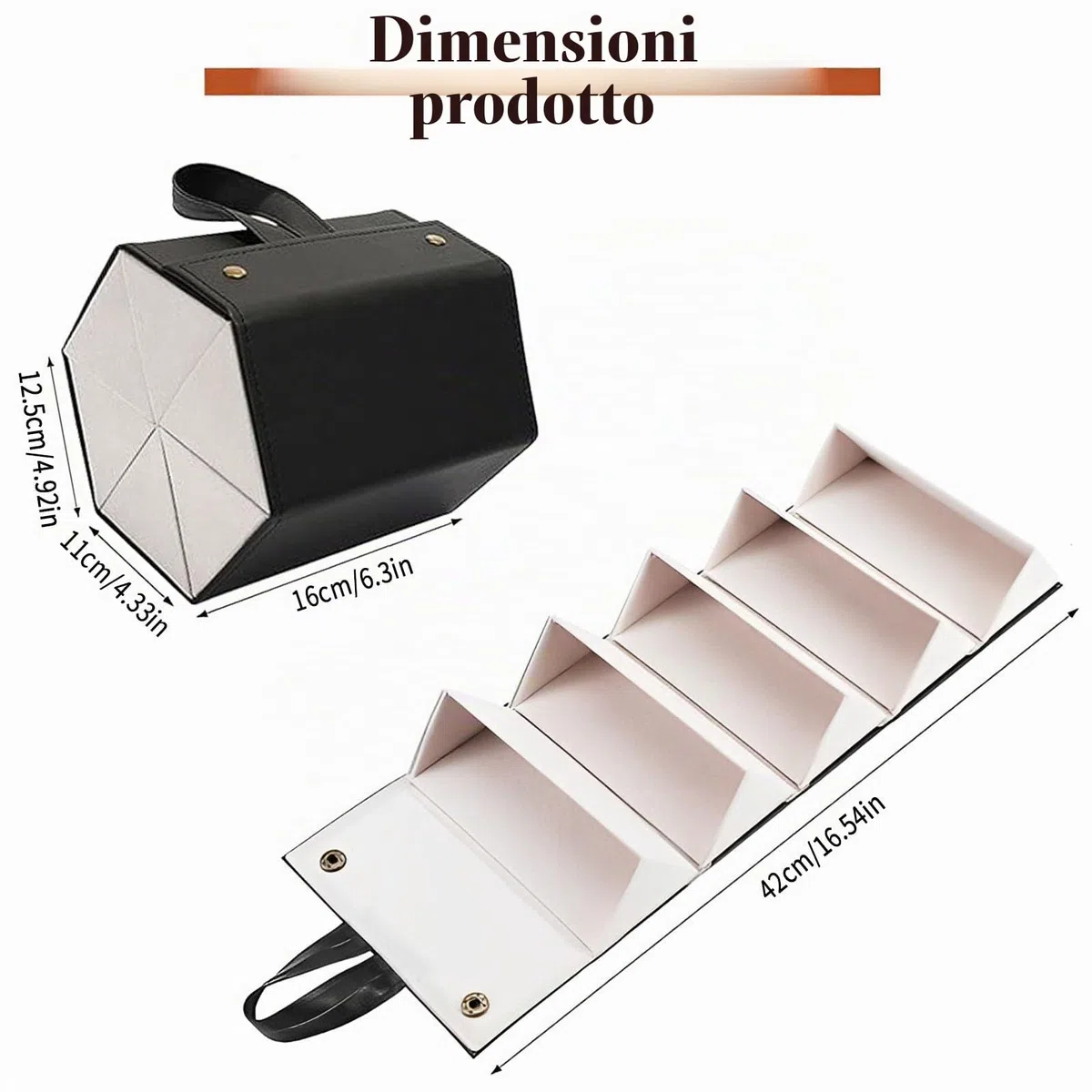 Scatola Portaoggetti Occhiali da Sole, Scatola Portaoggetti Occhiali 6 Scomparti Organizzatore per Occhiali Sole Custodia Occhiali in Pelle Occhiali Organizer da Viaggio (Nero)