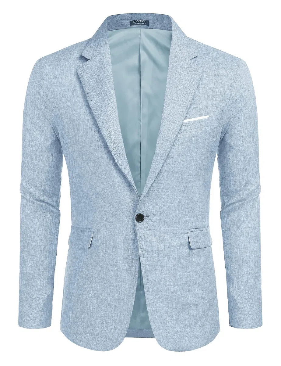 Coofandy - Giacca sportiva casual da uomo, leggera, con bottone singolo