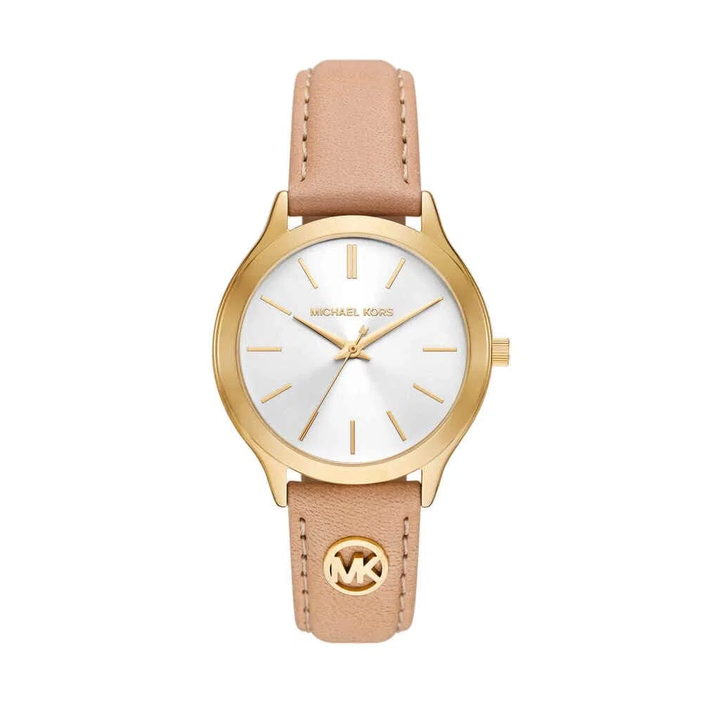 Michael Kors Orologio Slim Runway da donna, movimento al quarzo a tre lancette da 38 mm con cinturino in pelle