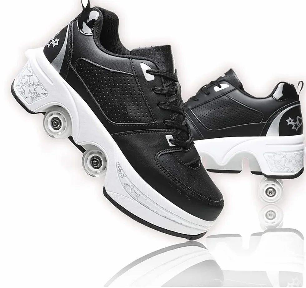 Scarpe con rotelle, pattini a rotelle, Skateboard, Scarpe bambini con rotelle, scarpe da pattinaggio, scarpe da ginnastica con ruote per Donna e Uomo Unisex Sneakers