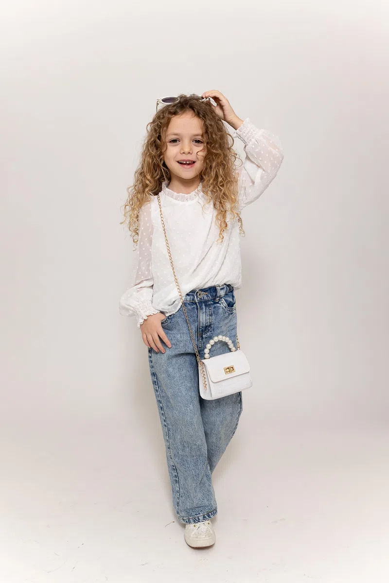 Arshiner Ragazze Camicie a Maniche Lunghe Chiffon Maglietta Bambine Punto Scollatura Sgualcita Tshirt Elegante Moda Autunno Inverno Manica Lunga per Ragazza 4-13 Anni