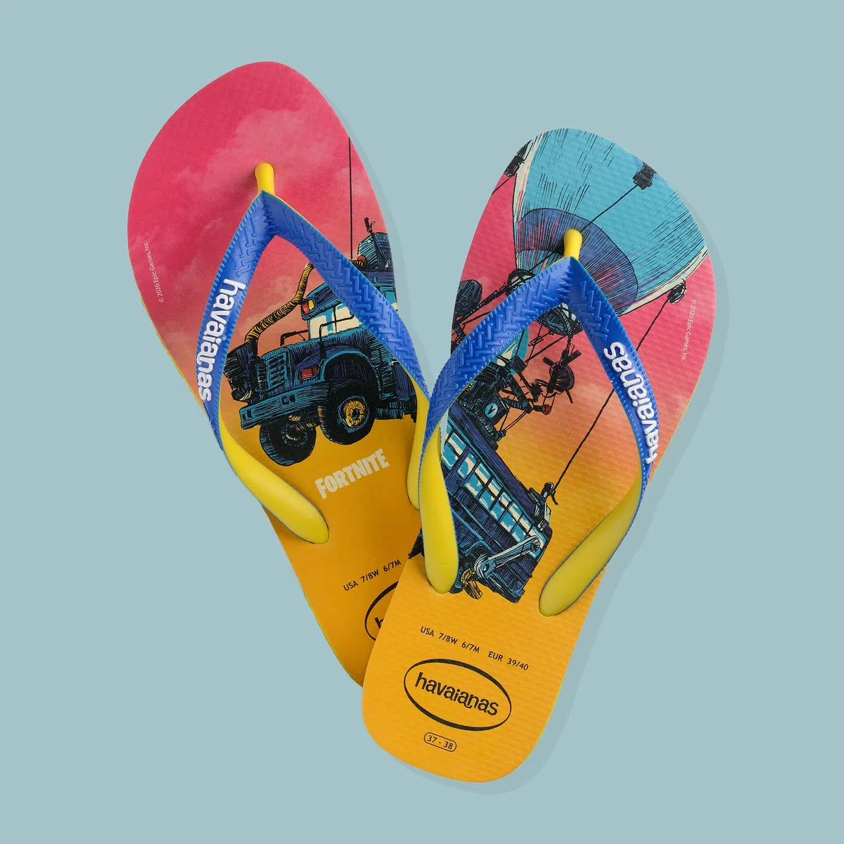 Havaianas - Top Fortnite, Comfortable, Durable, and Lightweight Flip-Flops, Featuring Iconic Moments from the Game, Non-Slip Sole, Adults Unisex