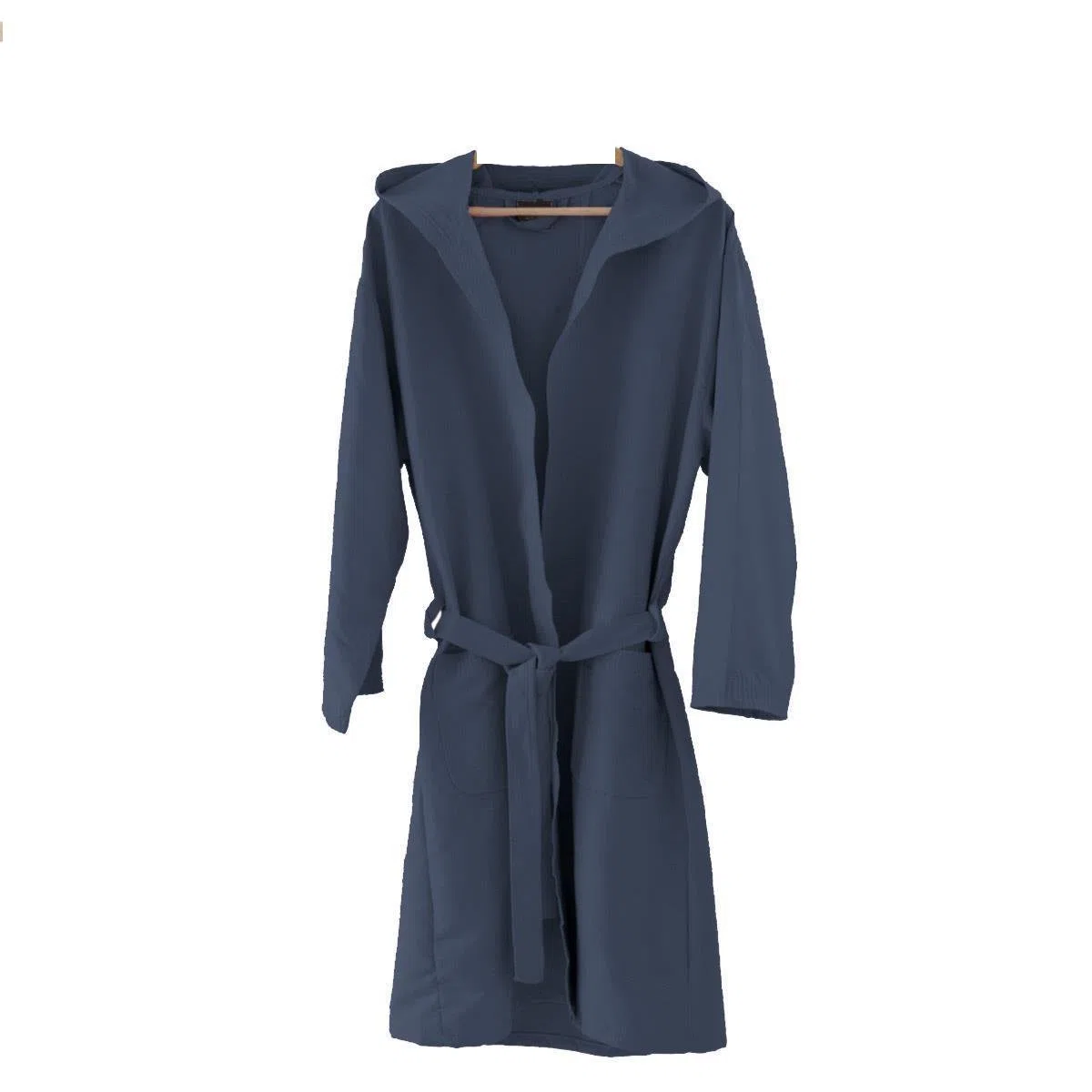 New Accappatoio in Microfibra Donna Uomo Unisex con Cappuccio e Borsetta (M, Blu)