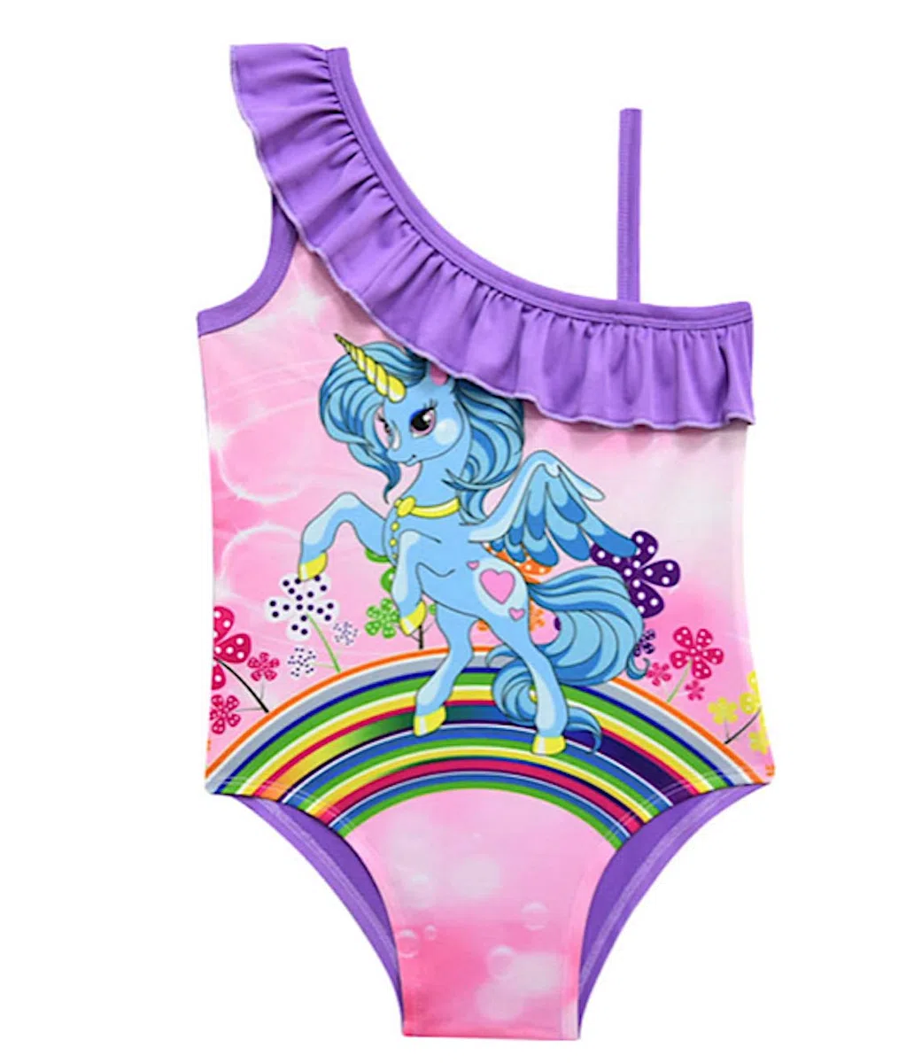 Unicorno Costume Bambina Intero Mare e Piscina Swimsuit Monokini Unicorn SWIUN02