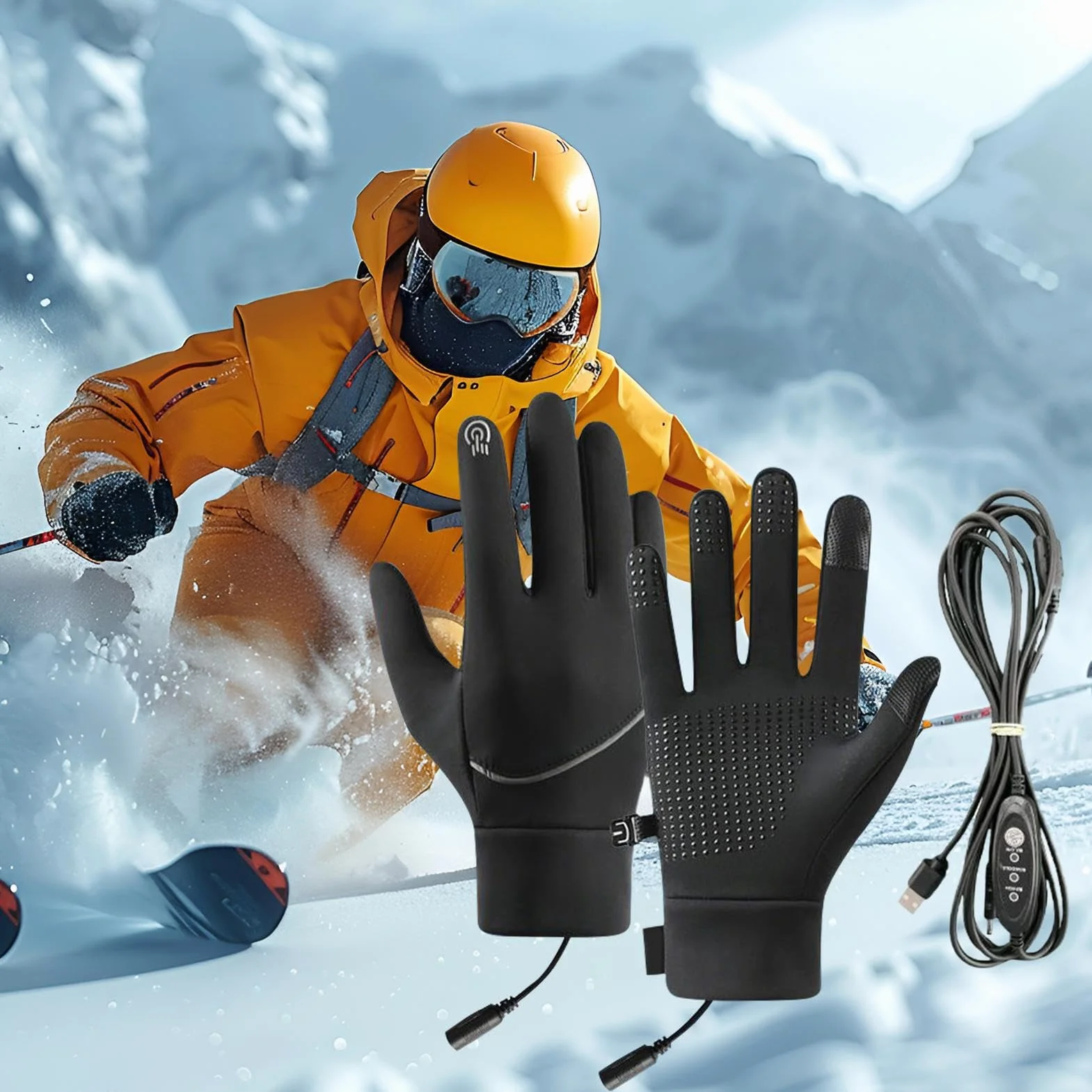 Guanti Riscaldati USB | Guanti Termici Per Mani Fredde In Nevicate E Climi Rigidi,Riscaldamani Temperatura Regolabile per Sport Trekking Snowboard Sci Campeggio Bici Equitazione