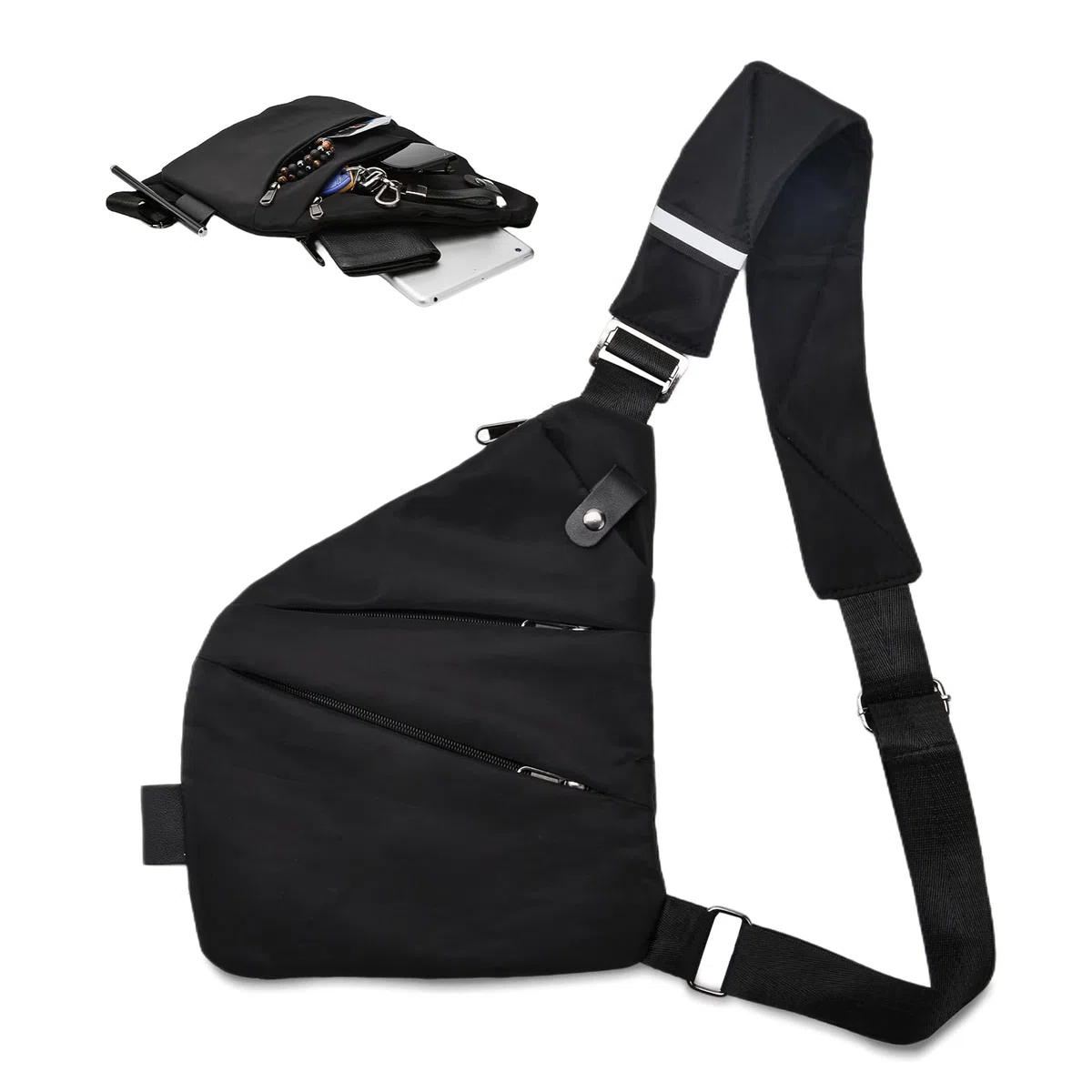 Borsa da Viaggio Antifurto, Crossbody Spalla Petto Zaino Antifurto, Borsa a Tracolla Antifurto, Borsa da Petto Multitasche per Uomo e Donna