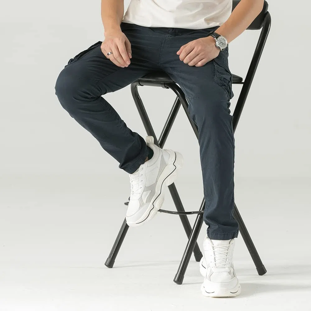 TONY BACKER Pantaloni Uomo Leggero in Cotone Multitasche Casual di Tela Stretch Materiale con Tasche Laterali 1583