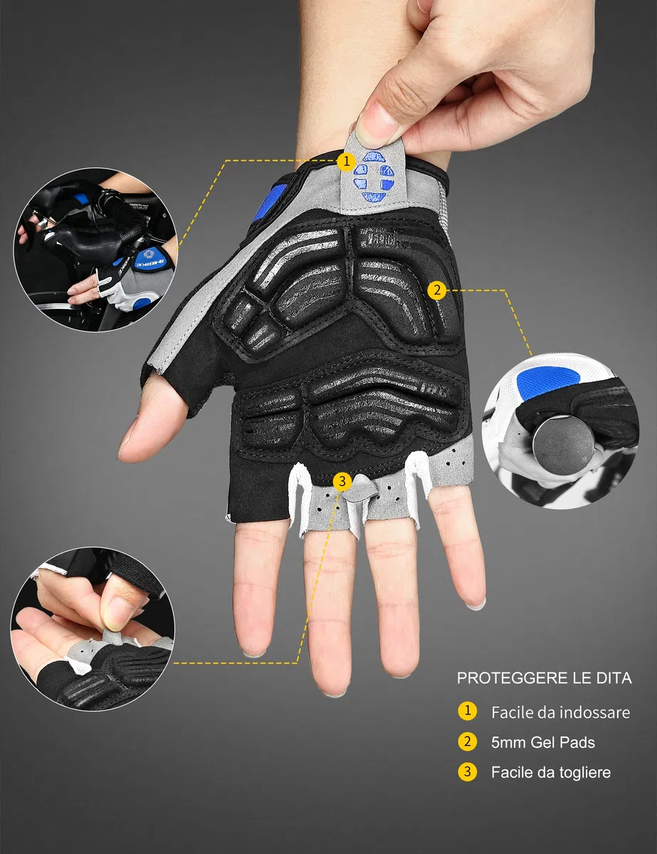 INBIKE Guanti Bici Gel Guanti MTB Estivi da Ciclismo Uomo