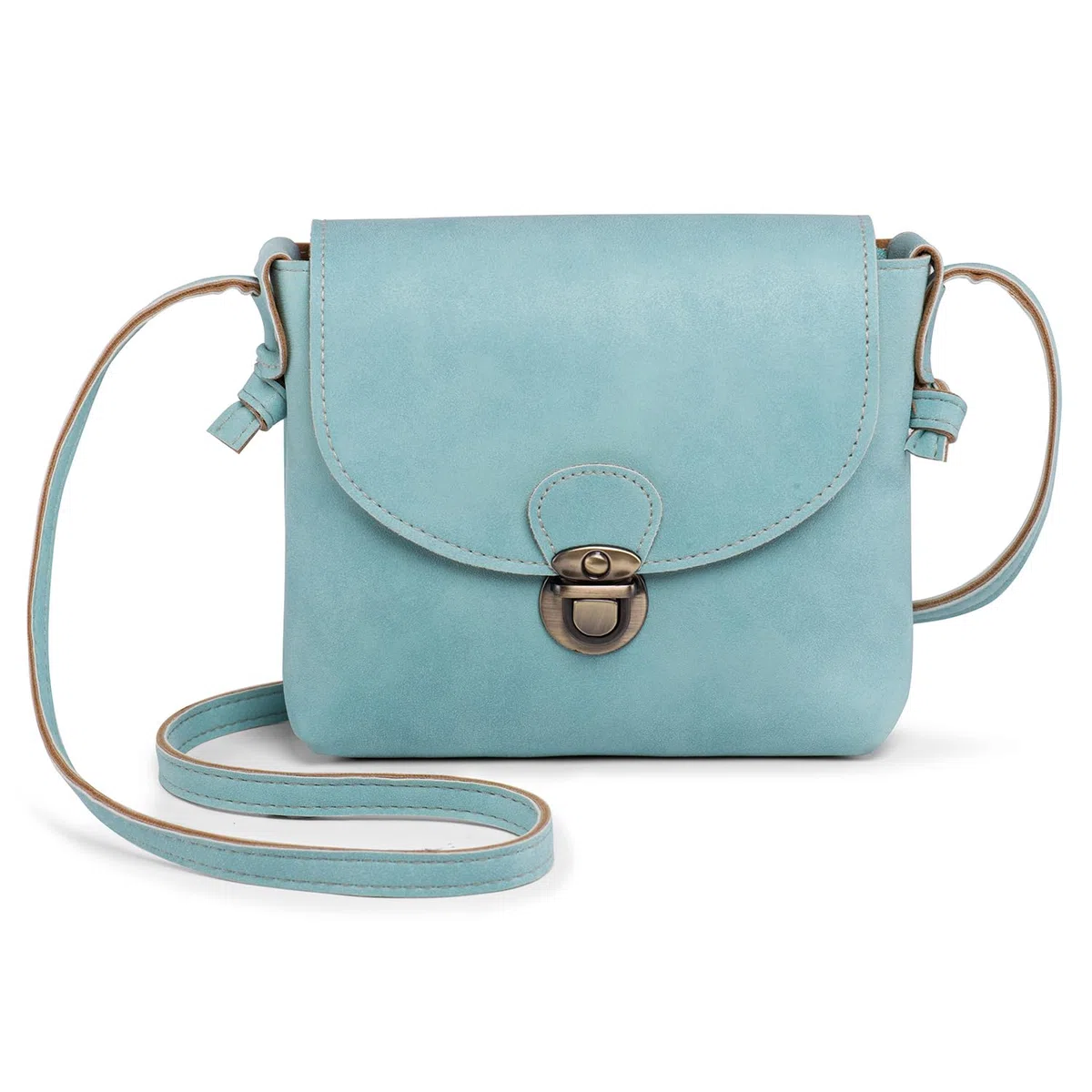 Borse a Tracolla Piccole con Chiusura Fibbia Mini Borsa in Pelle Sintetica Borsello Porta Cellulare Regalo Per Donna e Ragazza (Verde)