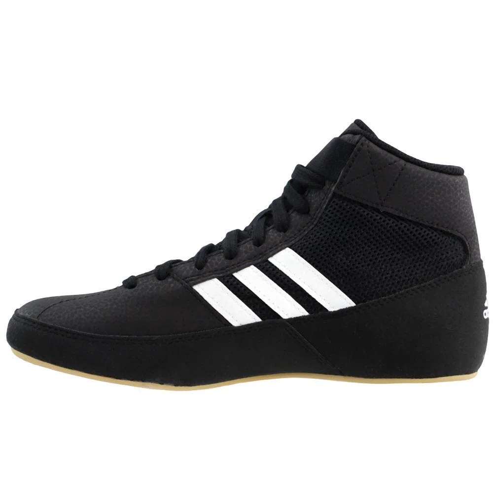 adidas HVC 2 Youth Laced Wrestling Shoes - Black/White/Grey - 1