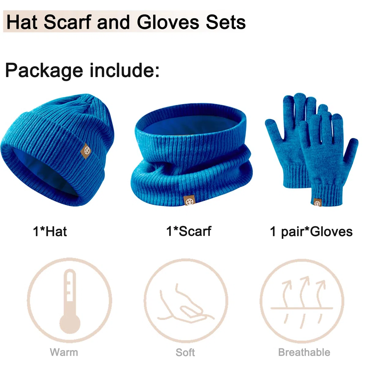 Enwokran Bambini Beanie Set di Guanti Sciarpa Cappello, 3 Pezzi Invernale Termico Berretto Caldo Scaldacollo Touch Screen Guanti per Ragazzo Ragazza 5-12 Anni Attività All'aperto