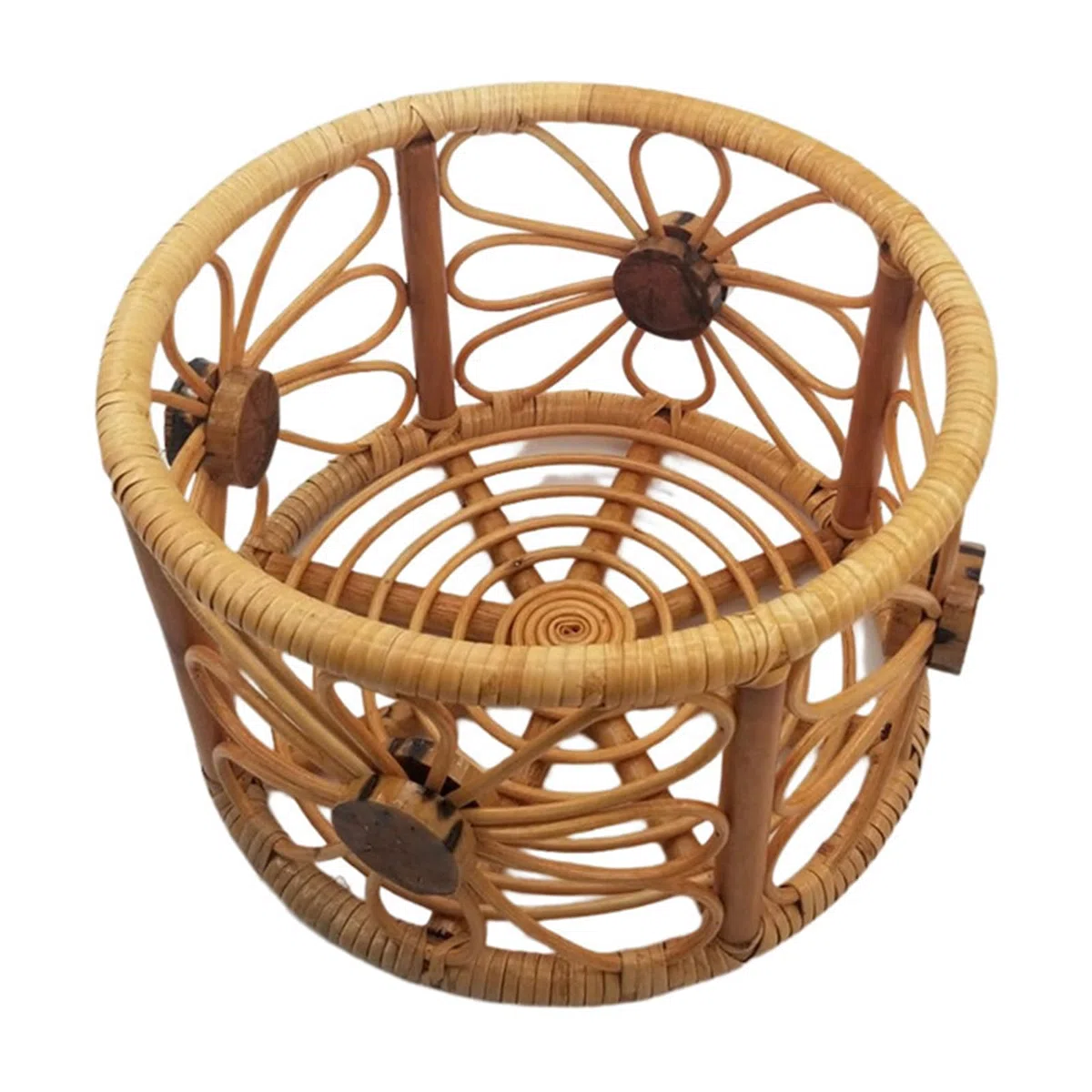 Cestino in rattan vintage fatto a mano per fotografia neonata, sedia unica e naturale per servizi fotografici per ragazzi e ragazze