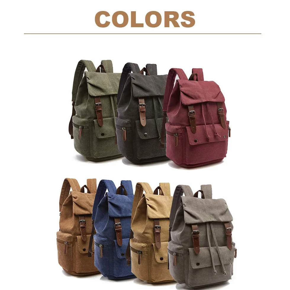 Vintage Zaino Canvas Casual, Verde