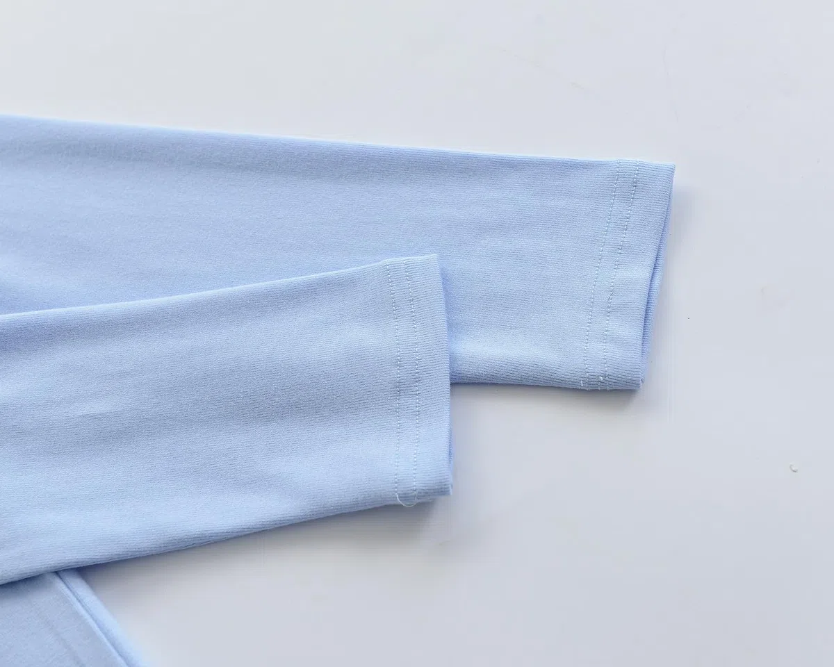 Maglietta intima termica per bambini, a maniche lunghe, morbida maglia a coste, aderente, scollo rotondo, basic per ragazzi e ragazze
