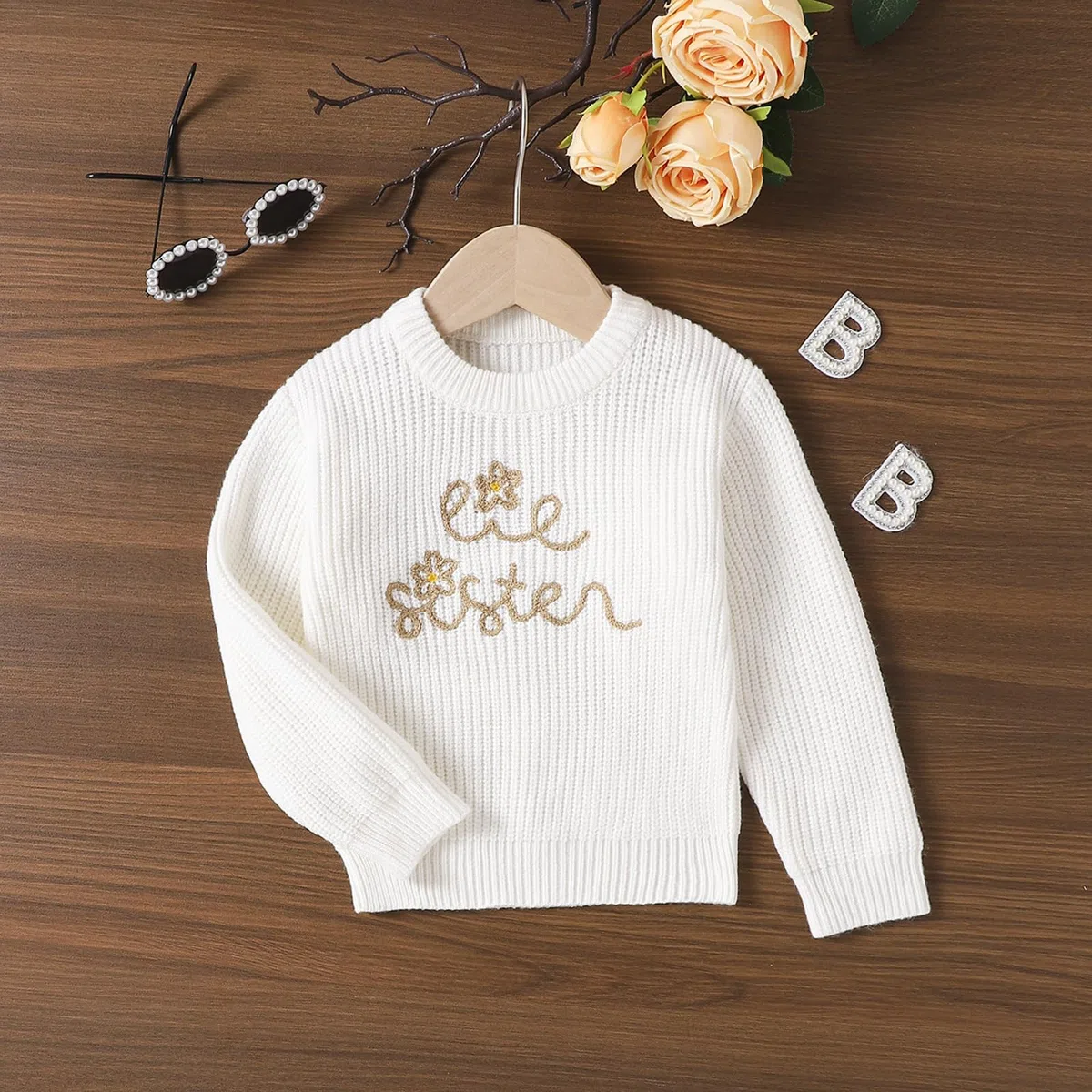 Toddler Baby Girls Maglione Invernale a Maglia Sorella Abbinata Ponticello Chunky Pullover Manica Lunga Maglieria Top per Bambini