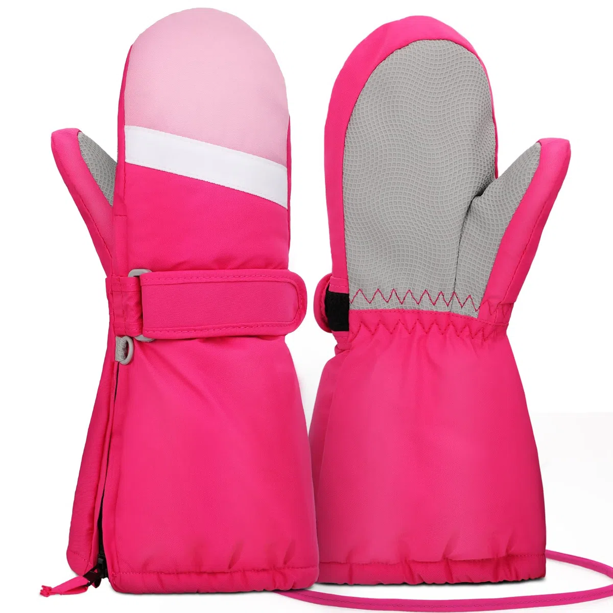 Guanti Invernali per Bambini con zip, Impermeabili Guanti da Sci bambino e bambina - Caldi Guanto a mitten Neve ragazzi e Ragazze 2-7 Anni per Sci Ciclismo Snowboard