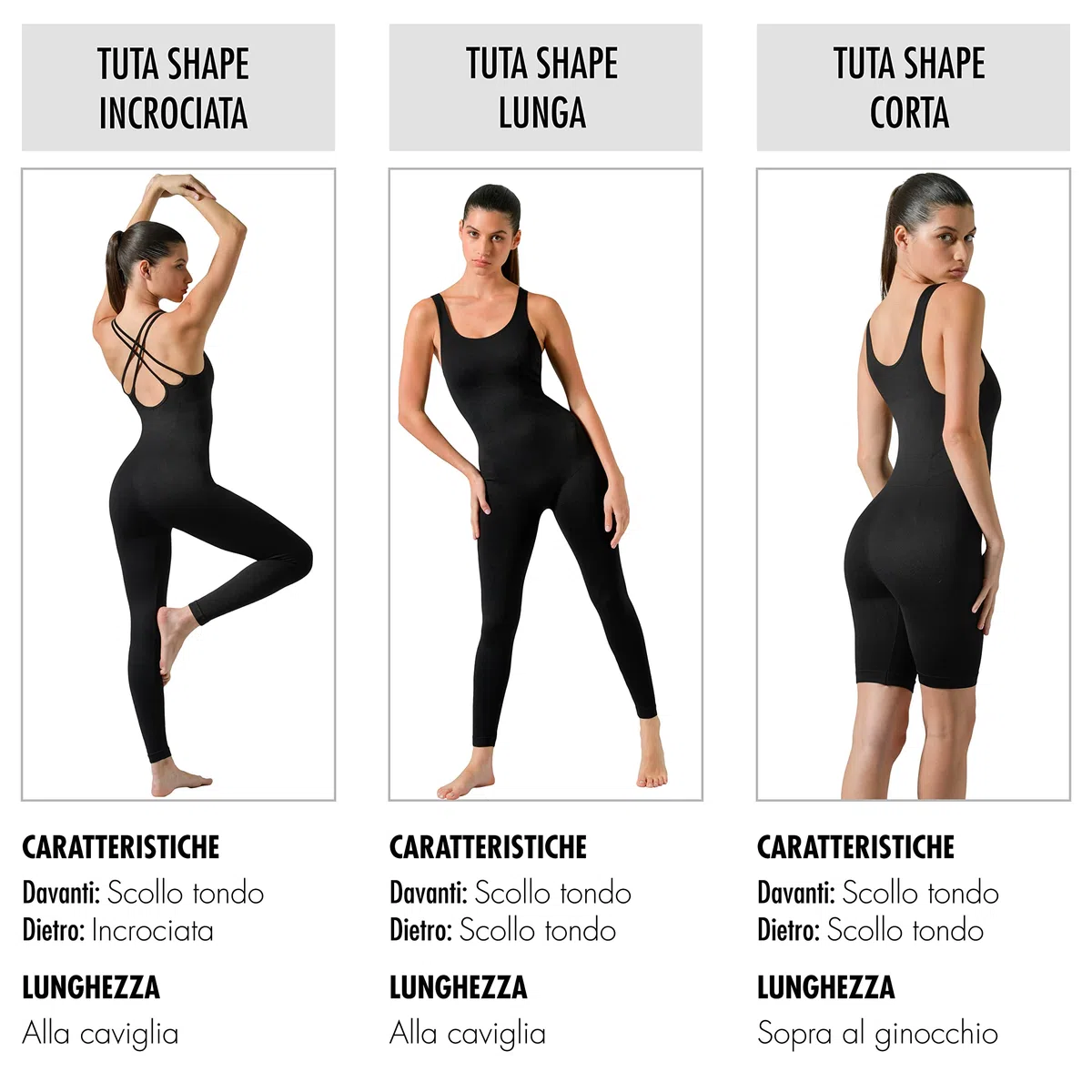 Risalti Tuta Jumpsuit Donna Sportiva - Tutina Aderente Lunga, Senza Maniche, Tuta Intera, Attillata, Elegante, Seamless, Fitness, Yoga, Palestra - Made in Italy