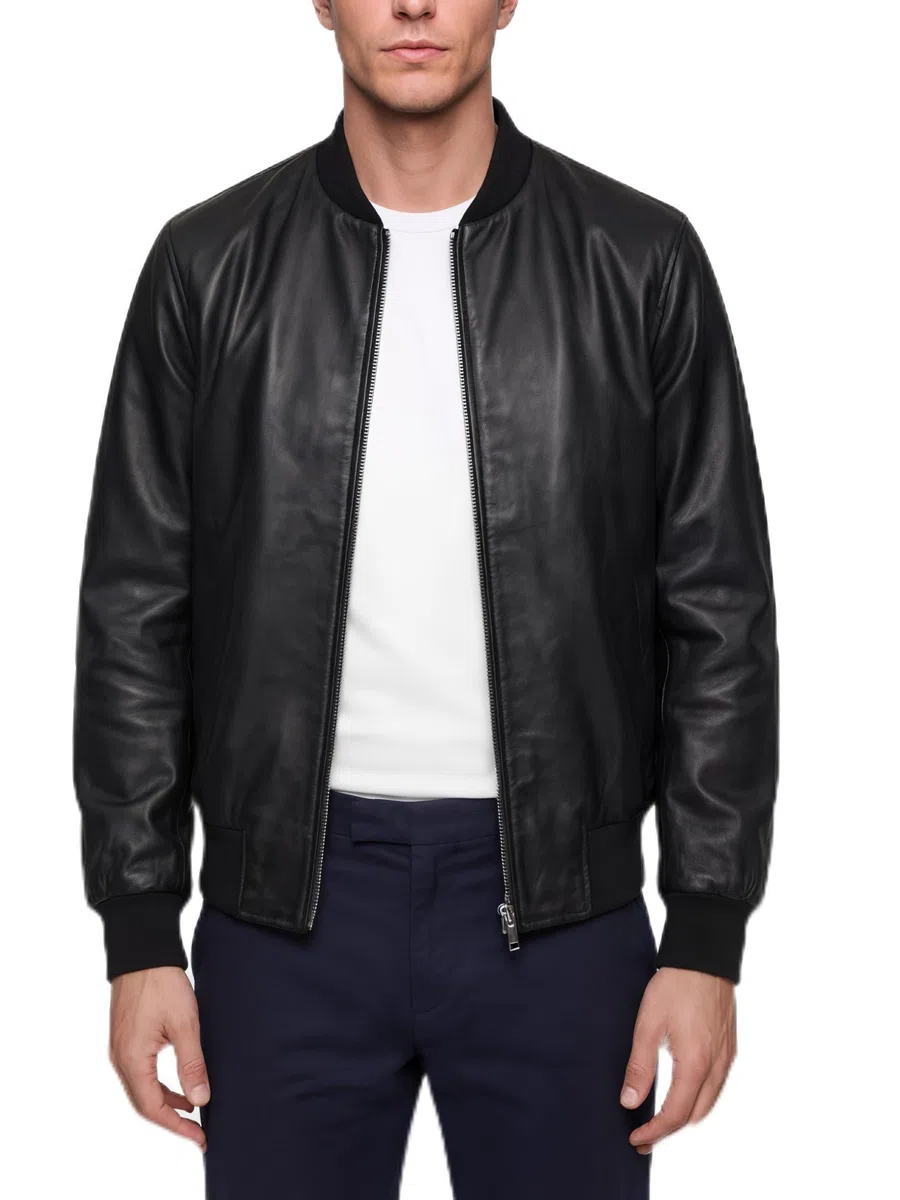 BARONE giacca pelle uomo, giubbotto pelle uomo foderato bomber in pelle, per ogni occasione la migliore giacca in Made in Italy RICCARDO