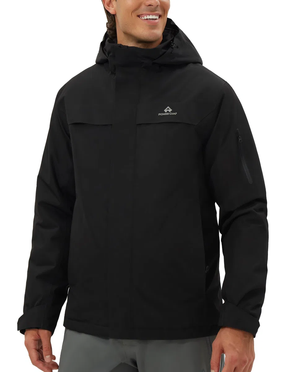 Giacca da sci da uomo, impermeabile, calda, traspirante, da snowboard, con cappuccio