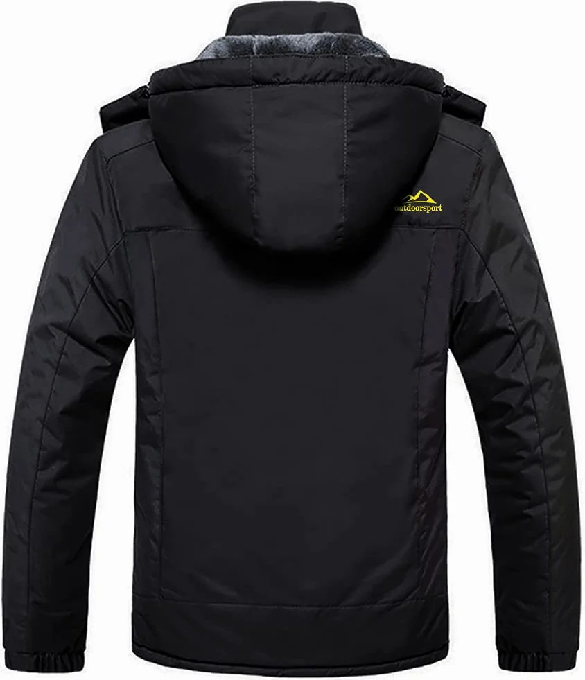 KEFITEVD Giacca da sci invernale da uomo, impermeabile, softshell, in pile, per snowboard, pesca, escursionismo, con cappuccio rimovibile