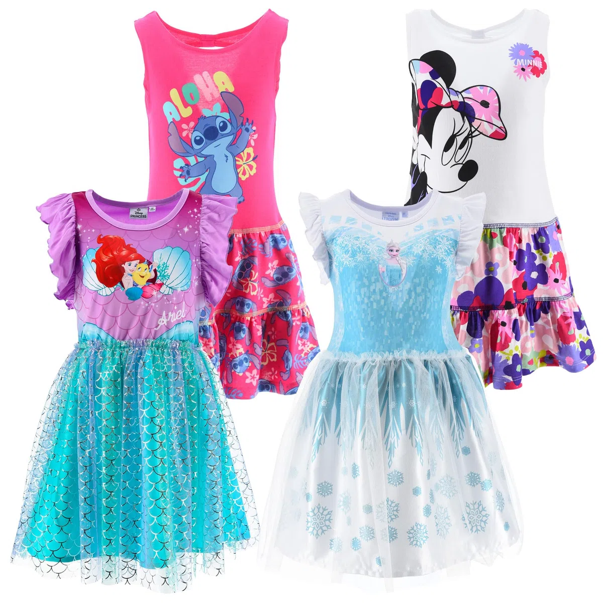 Vestito Estivo Bambina Cartoni Animati | Modelli Cotone o Tulle Principessa | Abito Leggero Colorato