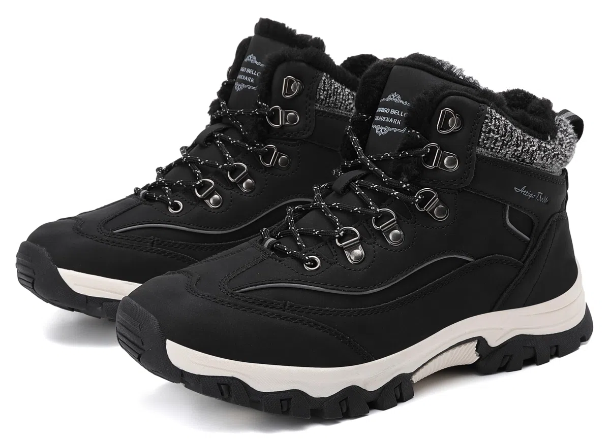 ARRIGO BELLO Donna Stivali da Neve Invernali Scarpe Allineato Pelliccia Caloroso Caviglia Piatto Stivaletti Sportive Boots Escursionismo 36-41